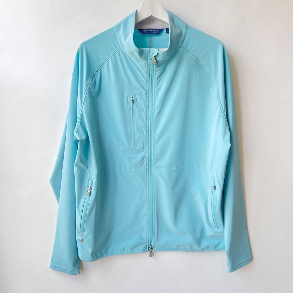 Peter Millar Crown golf flex adapt wind shell jacket , Light blue, Size L F42